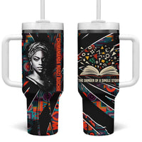 Chimamanda Ngozi Adichie Tumbler With Handle with Monochrome Portrait, The Danger of a Single Story Quote - Wonder Print Shop