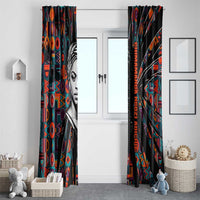 Chimamanda Ngozi Adichie Window Curtain with Monochrome Portrait, The Danger of a Single Story Quote - Wonder Print Shop