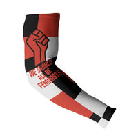 Chimamanda Ngozi Adichie Arm Sleeves with Bold Red Portrait, We Should All Be Feminists Quote - Wonder Print Shop