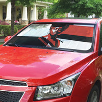 Chimamanda Ngozi Adichie Auto Sun Shade with Bold Red Portrait, We Should All Be Feminists Quote - Wonder Print Shop