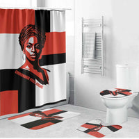Chimamanda Ngozi Adichie Bathroom Set with Bold Red Portrait, We Should All Be Feminists Quote - Wonder Print Shop