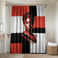 Chimamanda Ngozi Adichie Bathroom Set with Bold Red Portrait, We Should All Be Feminists Quote - Wonder Print Shop