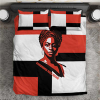 Chimamanda Ngozi Adichie Bedding Set with Bold Red Portrait, We Should All Be Feminists Quote - Wonder Print Shop