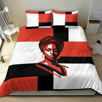 Chimamanda Ngozi Adichie Bedding Set with Bold Red Portrait, We Should All Be Feminists Quote - Wonder Print Shop