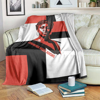 Chimamanda Ngozi Adichie Blanket with Bold Red Portrait, We Should All Be Feminists Quote - Wonder Print Shop