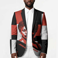 Chimamanda Ngozi Adichie Blazer with Bold Red Portrait, We Should All Be Feminists Quote - Wonder Print Shop