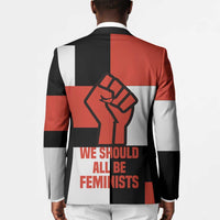 Chimamanda Ngozi Adichie Blazer with Bold Red Portrait, We Should All Be Feminists Quote - Wonder Print Shop