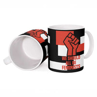 Chimamanda Ngozi Adichie Ceramic Mug with Bold Red Portrait, We Should All Be Feminists Quote - Wonder Print Shop
