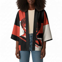 Chimamanda Ngozi Adichie Kimono with Bold Red Portrait, We Should All Be Feminists Quote - Wonder Print Shop