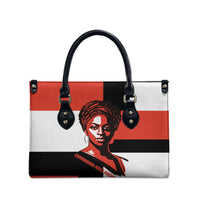 Chimamanda Ngozi Adichie Leather Bag with Bold Red Portrait, We Should All Be Feminists Quote - Wonder Print Shop