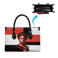 Chimamanda Ngozi Adichie Leather Bag with Bold Red Portrait, We Should All Be Feminists Quote - Wonder Print Shop