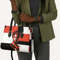 Chimamanda Ngozi Adichie Leather Bag with Bold Red Portrait, We Should All Be Feminists Quote - Wonder Print Shop