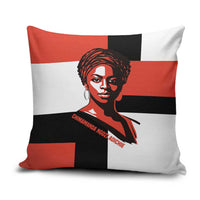 Chimamanda Ngozi Adichie Pillow Cover with Bold Red Portrait, We Should All Be Feminists Quote - Wonder Print Shop