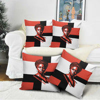 Chimamanda Ngozi Adichie Pillow Cover with Bold Red Portrait, We Should All Be Feminists Quote - Wonder Print Shop