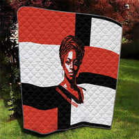 Chimamanda Ngozi Adichie Quilt with Bold Red Portrait, We Should All Be Feminists Quote - Wonder Print Shop