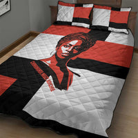 Chimamanda Ngozi Adichie Quilt Bed Set with Bold Red Portrait, We Should All Be Feminists Quote - Wonder Print Shop