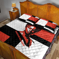 Chimamanda Ngozi Adichie Quilt Bed Set with Bold Red Portrait, We Should All Be Feminists Quote - Wonder Print Shop