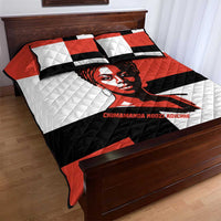 Chimamanda Ngozi Adichie Quilt Bed Set with Bold Red Portrait, We Should All Be Feminists Quote - Wonder Print Shop