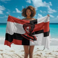 Chimamanda Ngozi Adichie Sarong with Bold Red Portrait, We Should All Be Feminists Quote - Wonder Print Shop