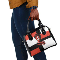 Chimamanda Ngozi Adichie Shoulder Handbag with Bold Red Portrait, We Should All Be Feminists Quote - Wonder Print Shop