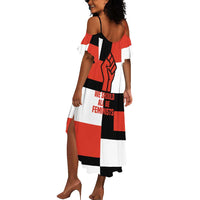 Chimamanda Ngozi Adichie Summer Maxi Dress with Bold Red Portrait, We Should All Be Feminists Quote - Wonder Print Shop