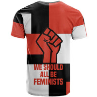 Chimamanda Ngozi Adichie T shirt with Bold Red Portrait, We Should All Be Feminists Quote - Wonder Print Shop