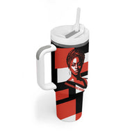 Chimamanda Ngozi Adichie Tumbler With Handle with Bold Red Portrait, We Should All Be Feminists Quote - Wonder Print Shop