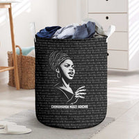 Chimamanda Ngozi Adichie Laundry Basket with Expressive Speaking Portrait, Stories Shape Reality - Wonder Print Shop