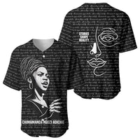 Chimamanda Ngozi Adichie Baseball Jersey with Expressive Speaking Portrait, Stories Shape Reality - Wonder Print Shop