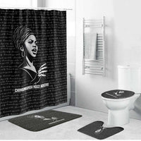Chimamanda Ngozi Adichie Bathroom Set with Expressive Speaking Portrait, Stories Shape Reality - Wonder Print Shop