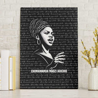 Chimamanda Ngozi Adichie Canvas Wall Art with Expressive Speaking Portrait, Stories Shape Reality - Wonder Print Shop