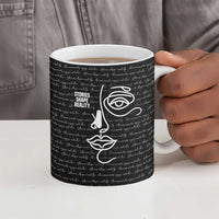 Chimamanda Ngozi Adichie Ceramic Mug with Expressive Speaking Portrait, Stories Shape Reality - Wonder Print Shop