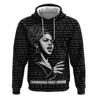 Chimamanda Ngozi Adichie Hoodie with Expressive Speaking Portrait, Stories Shape Reality - Wonder Print Shop