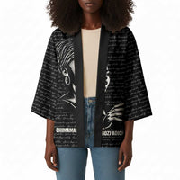 Chimamanda Ngozi Adichie Kimono with Expressive Speaking Portrait, Stories Shape Reality - Wonder Print Shop