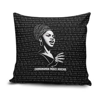 Chimamanda Ngozi Adichie Pillow Cover with Expressive Speaking Portrait, Stories Shape Reality - Wonder Print Shop