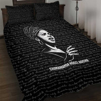 Chimamanda Ngozi Adichie Quilt Bed Set with Expressive Speaking Portrait, Stories Shape Reality - Wonder Print Shop
