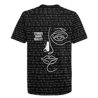 Chimamanda Ngozi Adichie Rugby Jersey with Expressive Speaking Portrait, Stories Shape Reality - Wonder Print Shop