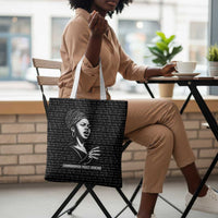 Chimamanda Ngozi Adichie Tote Bag with Expressive Speaking Portrait, Stories Shape Reality - Wonder Print Shop