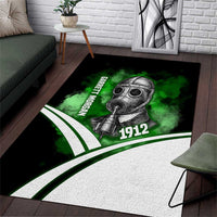 Garrett Morgan Area Rug with Gas Mask Invention Illustration, Inventing to Save Lives Quote - Wonder Print Shop