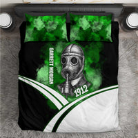 Garrett Morgan Bedding Set with Gas Mask Invention Illustration, Inventing to Save Lives Quote - Wonder Print Shop