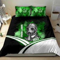 Garrett Morgan Bedding Set with Gas Mask Invention Illustration, Inventing to Save Lives Quote - Wonder Print Shop