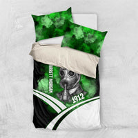 Garrett Morgan Bedding Set with Gas Mask Invention Illustration, Inventing to Save Lives Quote - Wonder Print Shop