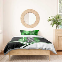 Garrett Morgan Bedding Set with Gas Mask Invention Illustration, Inventing to Save Lives Quote - Wonder Print Shop