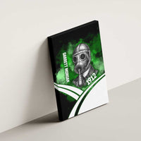 Garrett Morgan Canvas Wall Art with Gas Mask Invention Illustration, Inventing to Save Lives Quote - Wonder Print Shop