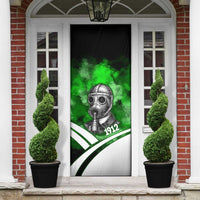 Garrett Morgan Door Cover with Gas Mask Invention Illustration, Inventing to Save Lives Quote - Wonder Print Shop
