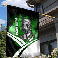 Garrett Morgan Garden Flag with Gas Mask Invention Illustration, Inventing to Save Lives Quote - Wonder Print Shop