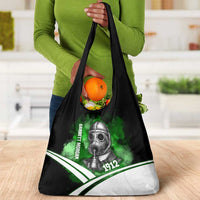 Garrett Morgan Grocery Bag with Gas Mask Invention Illustration, Inventing to Save Lives Quote - Wonder Print Shop