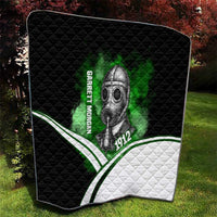 Garrett Morgan Quilt with Gas Mask Invention Illustration, Inventing to Save Lives Quote - Wonder Print Shop