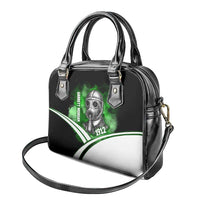 Garrett Morgan Shoulder Handbag with Gas Mask Invention Illustration, Inventing to Save Lives Quote - undefined