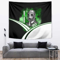 Garrett Morgan Tapestry with Gas Mask Invention Illustration, Inventing to Save Lives Quote - Wonder Print Shop